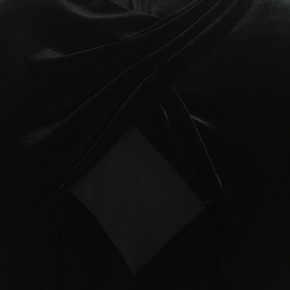 SL Fashions Black Velvet Floor Length Dress - Picture 6 of 8